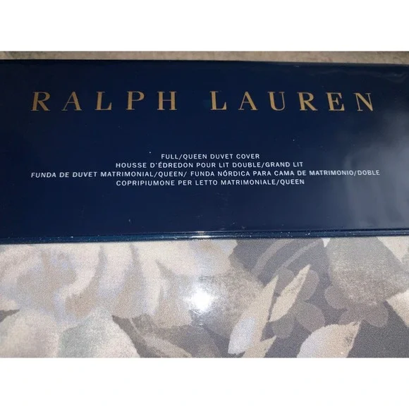Ralph Lauren Avery Full Queen Duvet Cover Floral Grey White Luxury Bedding - Picture 2 of 13